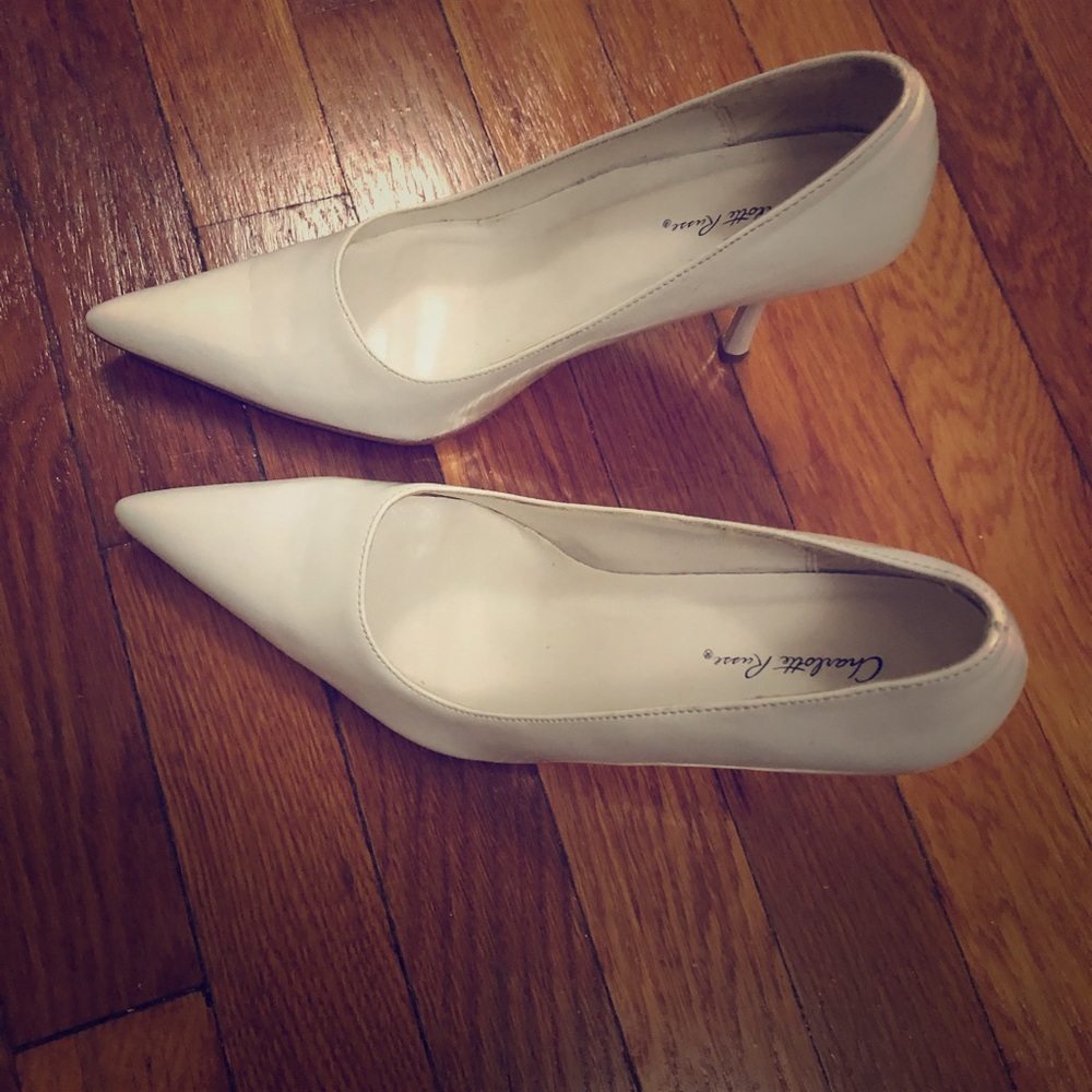 White patent leather shoes